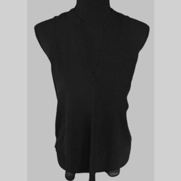 Lush V-Neck High-Low Sleeveless Black Blouse, Size XS - Picture 4 of 7